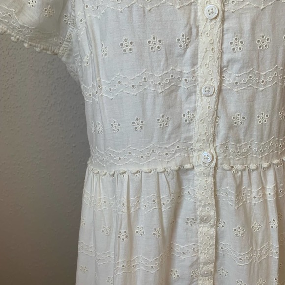 EUC Anthropologie Othilia Livienne Eyelet Maxi Dress in Ivory White Size 4 - Picture 5 of 7